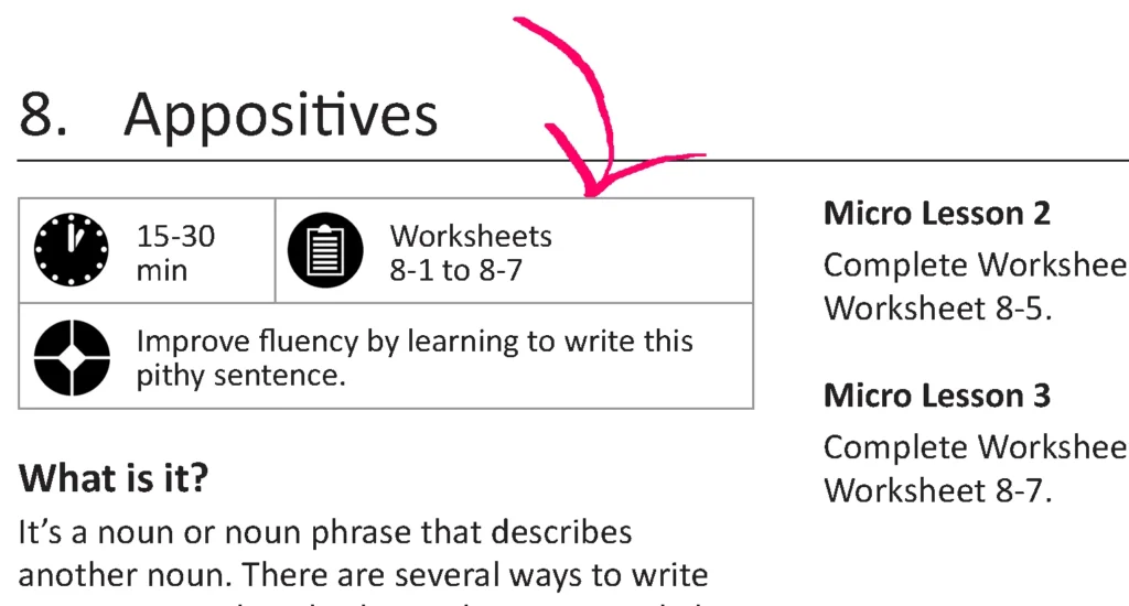 teach students how to write appositives